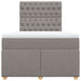 Pat box spring cu saltea, gri taupe, 120x200 cm, textil - WALTI WALTI