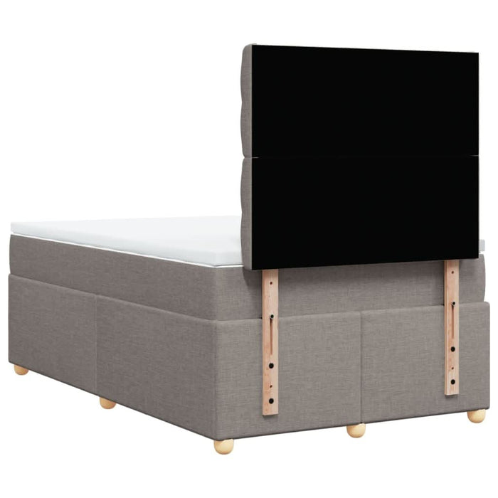 Pat box spring cu saltea, gri taupe, 120x200 cm, textil - WALTI WALTI