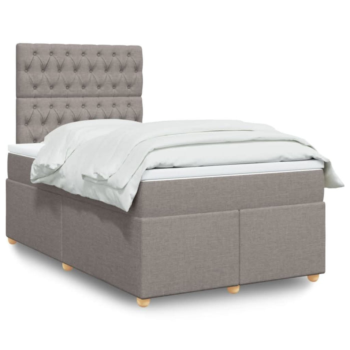 Pat box spring cu saltea, gri taupe, 120x200 cm, textil - WALTI WALTI