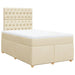 Pat box spring cu saltea, crem, 120x200 cm, textil - WALTI WALTI