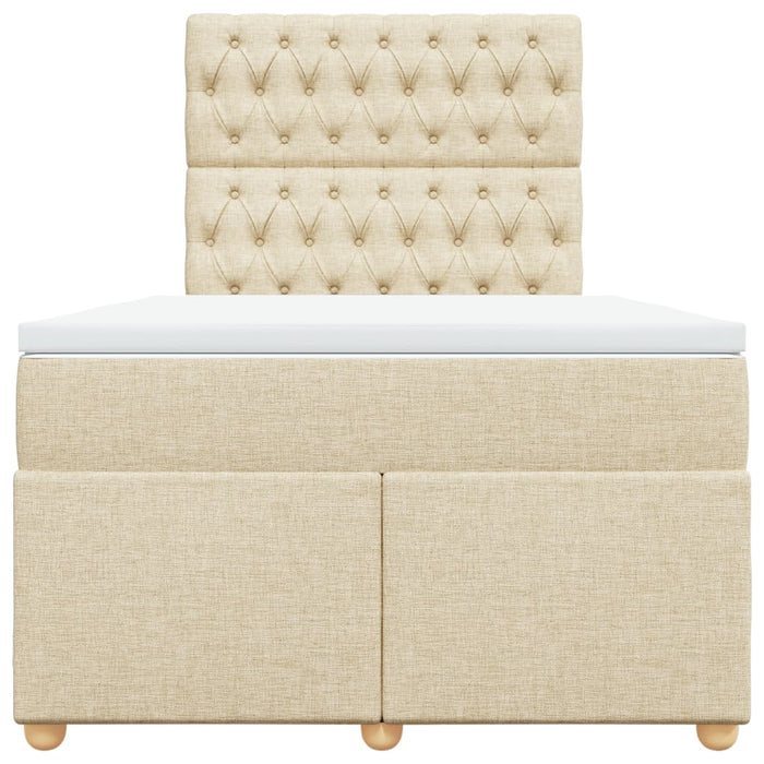 Pat box spring cu saltea, crem, 120x200 cm, textil - WALTI WALTI