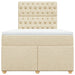 Pat box spring cu saltea, crem, 120x200 cm, textil - WALTI WALTI