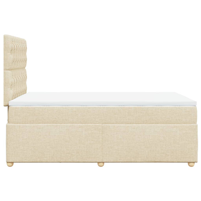 Pat box spring cu saltea, crem, 120x200 cm, textil - WALTI WALTI