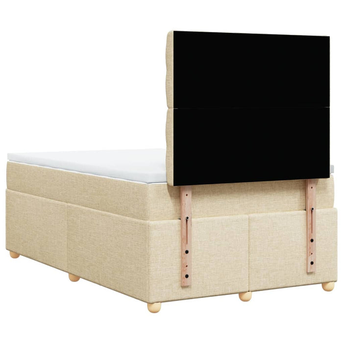 Pat box spring cu saltea, crem, 120x200 cm, textil - WALTI WALTI