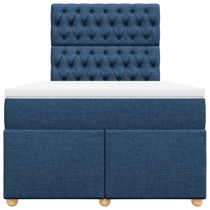 Pat box spring cu saltea, albastru, 120x200 cm, textil - WALTI WALTI