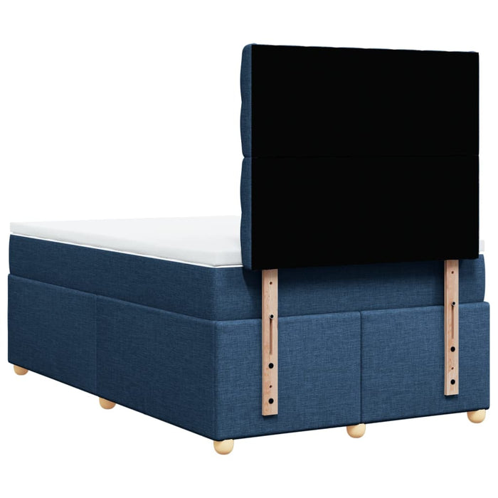 Pat box spring cu saltea, albastru, 120x200 cm, textil - WALTI WALTI