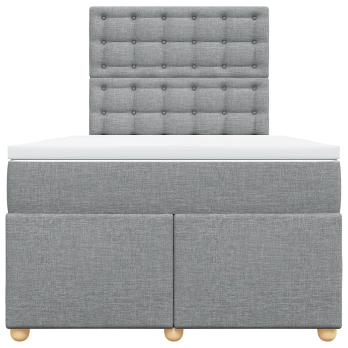 Pat continental cu saltea, gri deschis, 120x200 cm, textil - WALTI WALTI