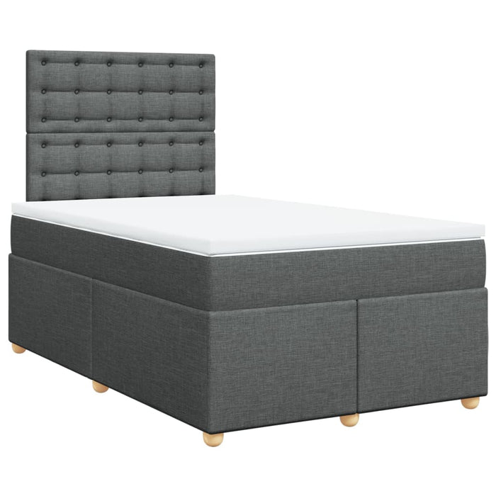 Pat box spring cu saltea, gri închis, 120x200 cm, textil - WALTI WALTI