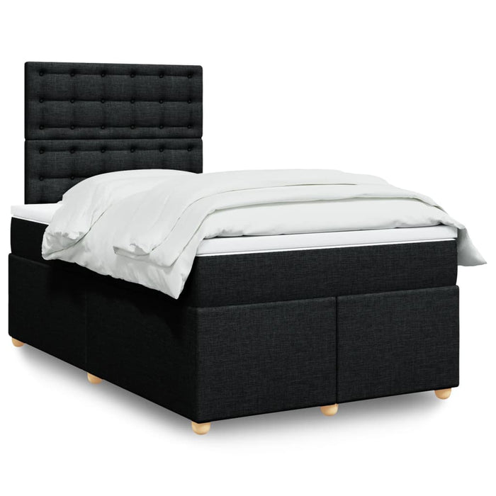Pat box spring cu saltea, negru, 120x200 cm, textil - WALTI WALTI