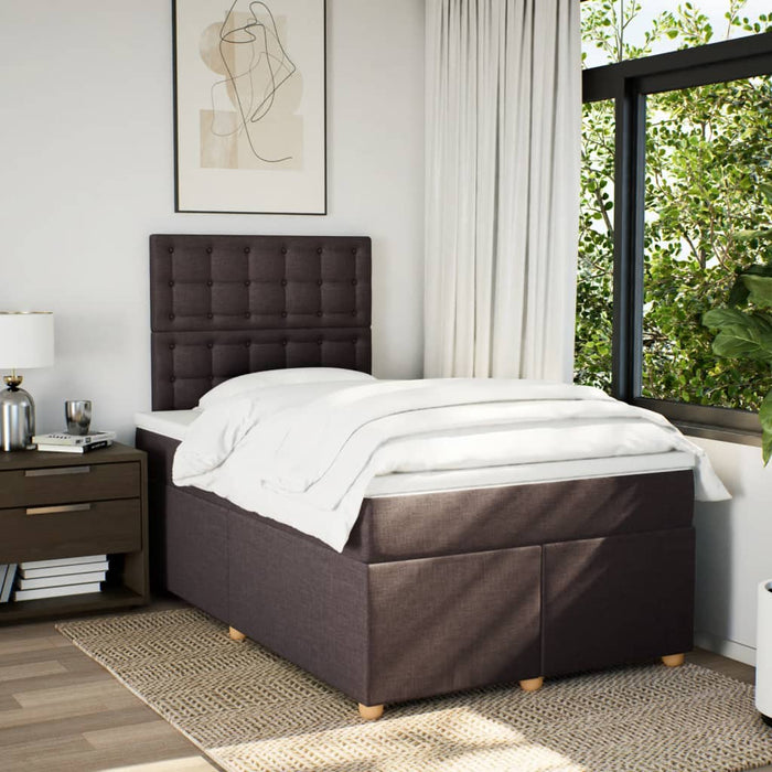 Pat box spring cu saltea, maro închis, 120x200 cm, textil - WALTI WALTI