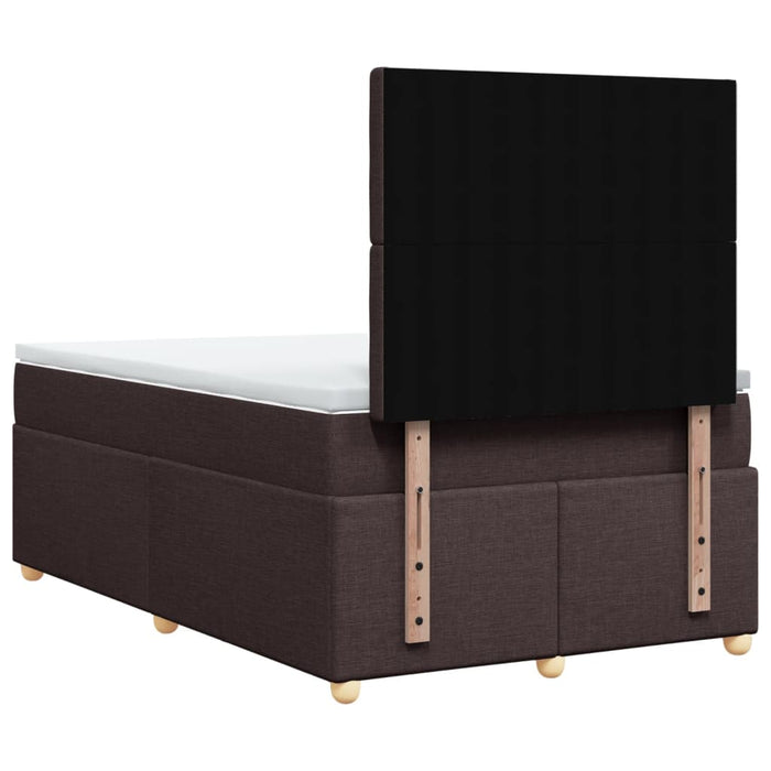 Pat box spring cu saltea, maro închis, 120x200 cm, textil - WALTI WALTI