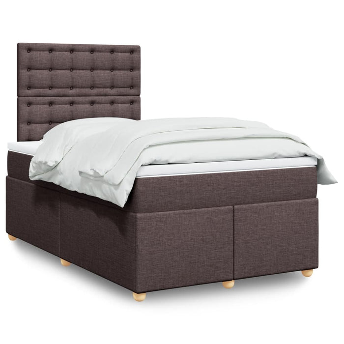 Pat box spring cu saltea, maro închis, 120x200 cm, textil - WALTI WALTI
