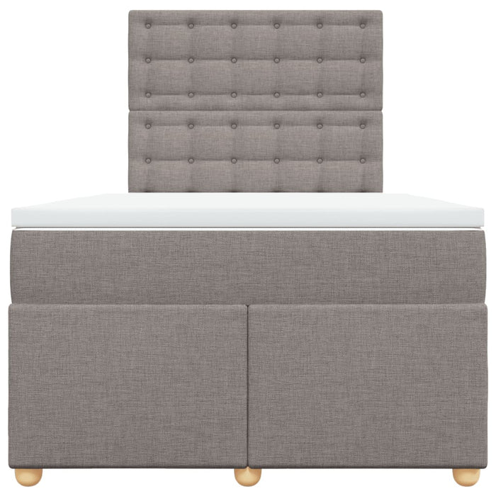 Pat box spring cu saltea, gri taupe, 120x200 cm, textil - WALTI WALTI