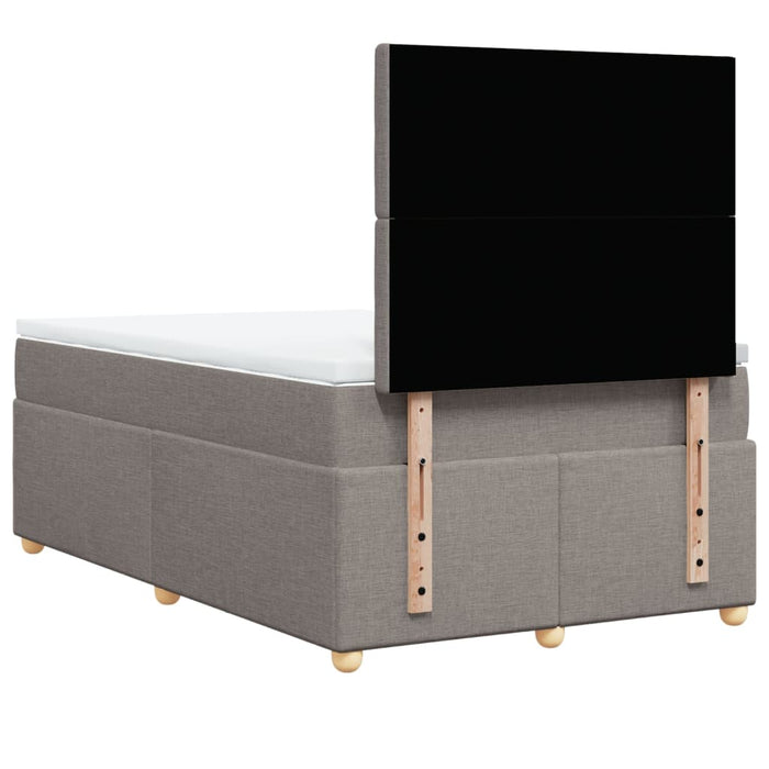 Pat box spring cu saltea, gri taupe, 120x200 cm, textil - WALTI WALTI