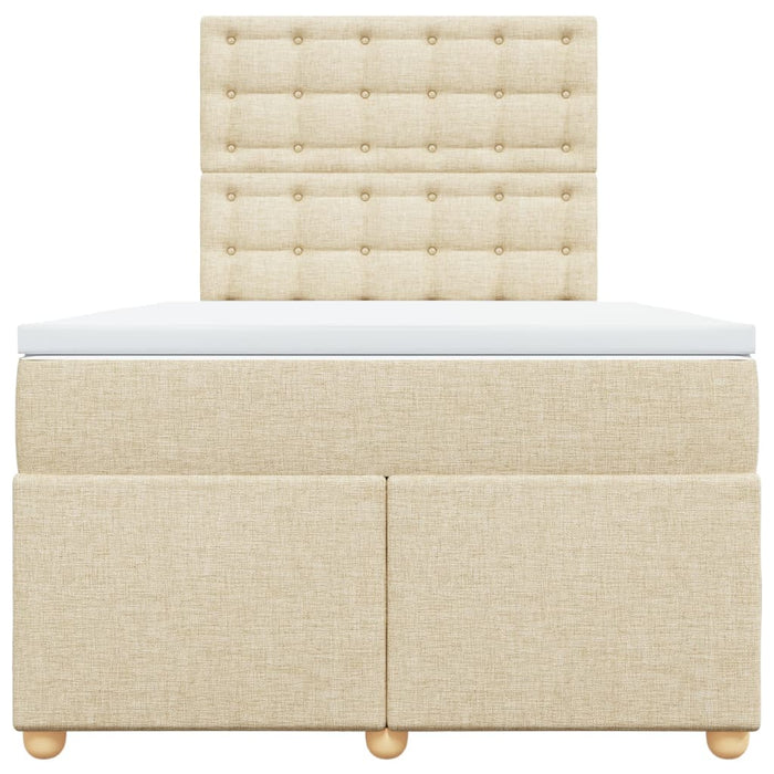 Pat box spring cu saltea, crem, 120x200 cm, textil - WALTI WALTI
