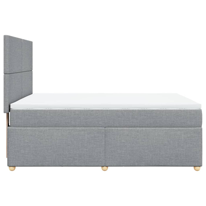 Pat box spring cu saltea, gri deschis, 140x190 cm, textil - WALTI WALTI