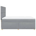 Pat box spring cu saltea, gri deschis, 140x190 cm, textil - WALTI WALTI