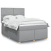 Pat box spring cu saltea, gri deschis, 140x190 cm, textil - WALTI WALTI