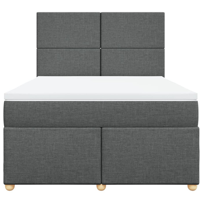 Pat box spring cu saltea, gri închis, 140x190 cm, textil - WALTI WALTI