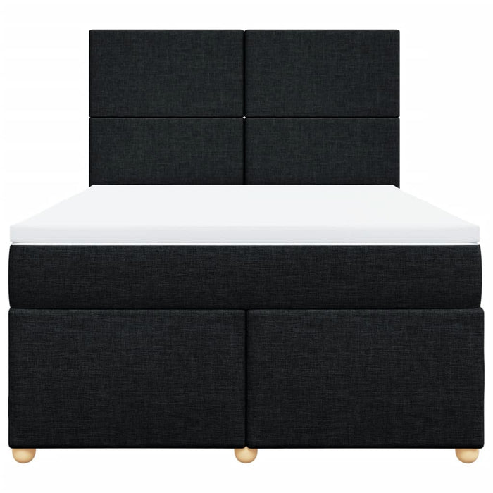 Pat box spring cu saltea, negru, 140x190 cm, textil - WALTI WALTI