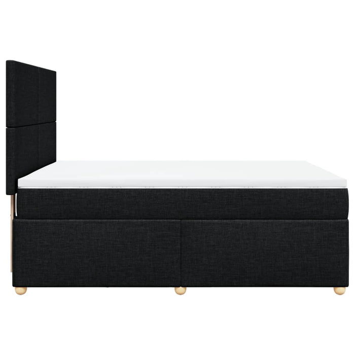 Pat box spring cu saltea, negru, 140x190 cm, textil - WALTI WALTI