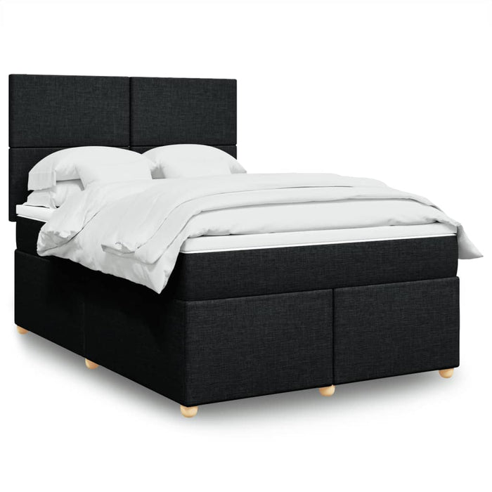Pat box spring cu saltea, negru, 140x190 cm, textil - WALTI WALTI