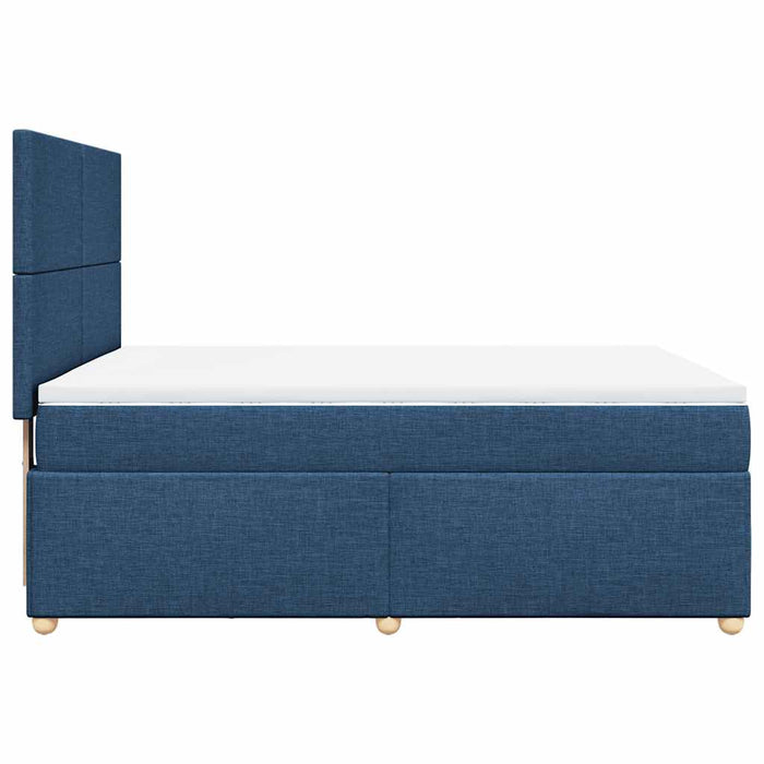Pat box spring cu saltea, albastru, 140x200 cm, textil - WALTI WALTI