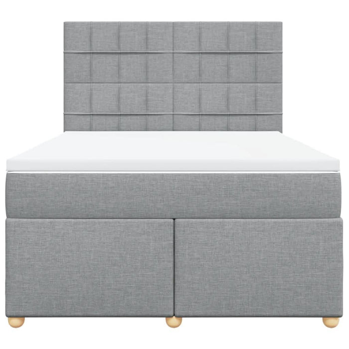Pat box spring cu saltea, gri deschis, 140x190 cm, textil - WALTI WALTI