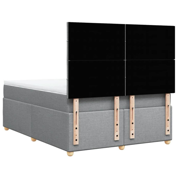 Pat box spring cu saltea, gri deschis, 140x190 cm, textil - WALTI WALTI