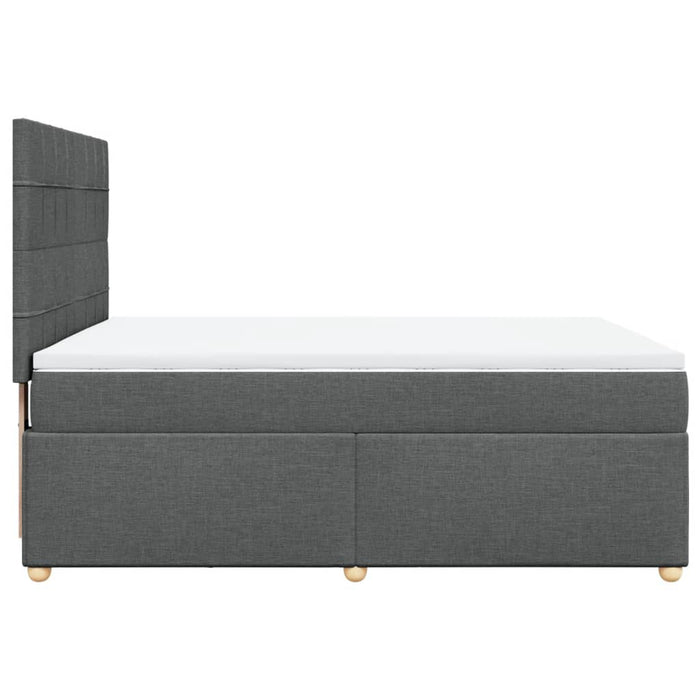 Pat box spring cu saltea, gri închis, 140x190 cm, textil - WALTI WALTI