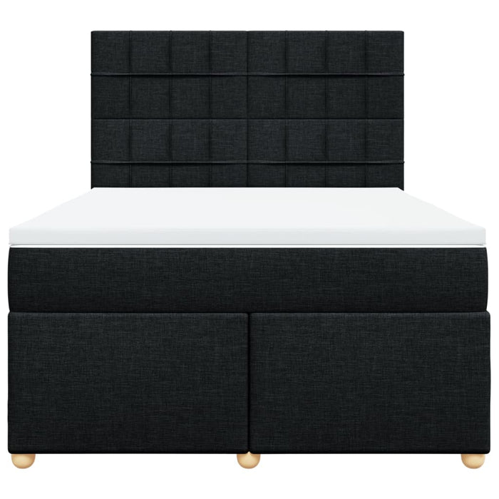 Pat box spring cu saltea, negru, 140x190 cm, textil - WALTI WALTI