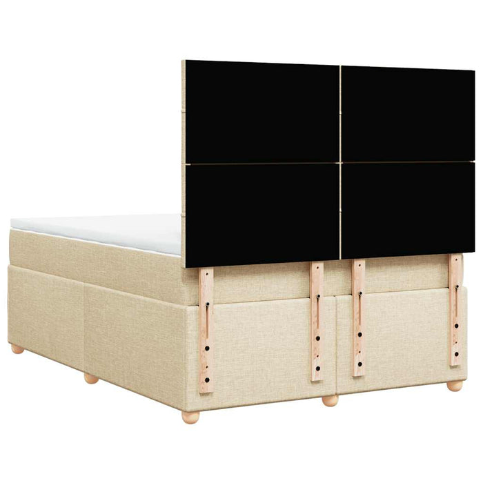 Pat box spring cu saltea, crem, 140x200 cm, textil - WALTI WALTI