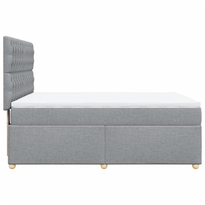 Pat box spring cu saltea, gri deschis, 140x190 cm, textil - WALTI WALTI