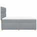 Pat box spring cu saltea, gri deschis, 140x190 cm, textil - WALTI WALTI