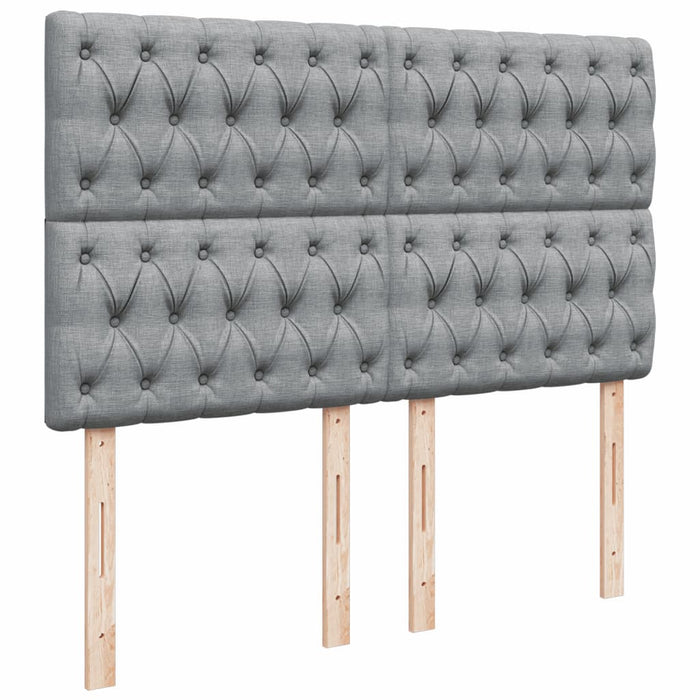 Pat box spring cu saltea, gri deschis, 140x190 cm, textil - WALTI WALTI