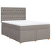 Pat box spring cu saltea, gri taupe, 140x200 cm, textil - WALTI WALTI