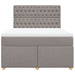 Pat box spring cu saltea, gri taupe, 140x200 cm, textil - WALTI WALTI