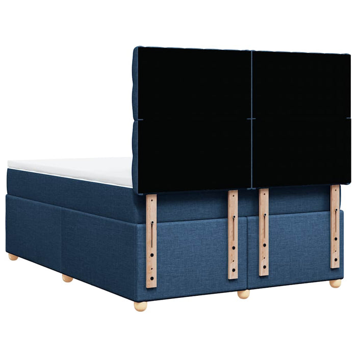 Pat box spring cu saltea, albastru, 140x200 cm, textil - WALTI WALTI
