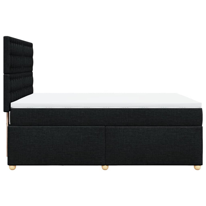 Pat box spring cu saltea, negru, 140x190 cm, textil - WALTI WALTI