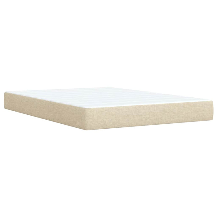 Pat box spring cu saltea, crem, 140x200 cm, textil WALTI