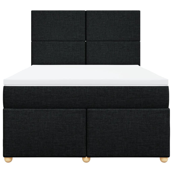 Pat box spring cu saltea, negru, 140x200 cm, textil - WALTI WALTI