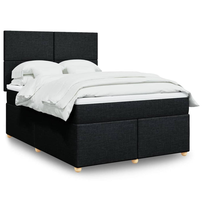 Pat box spring cu saltea, negru, 140x200 cm, textil - WALTI WALTI