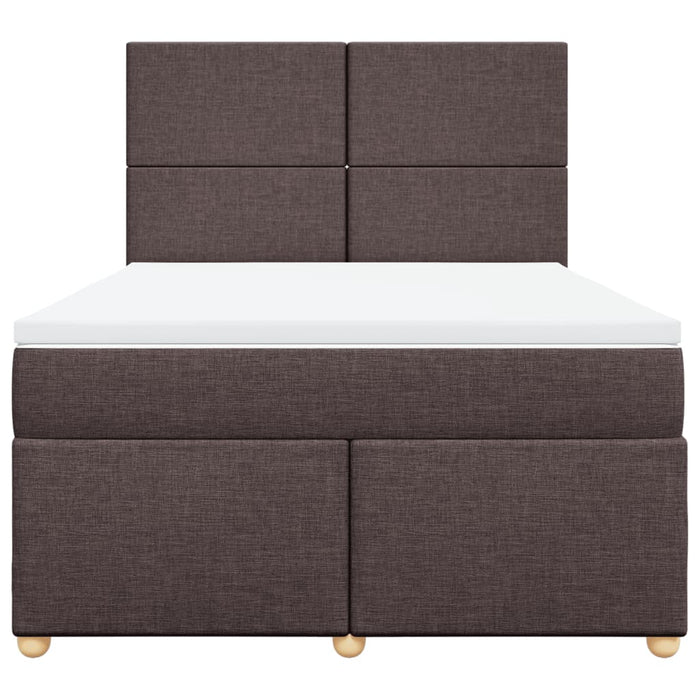 Pat continental cu saltea, maro închis, 140x200 cm, textil - WALTI WALTI