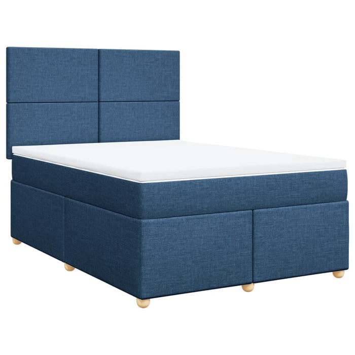 Pat continental cu saltea, albastru, 140x200cm, material textil - WALTI WALTI