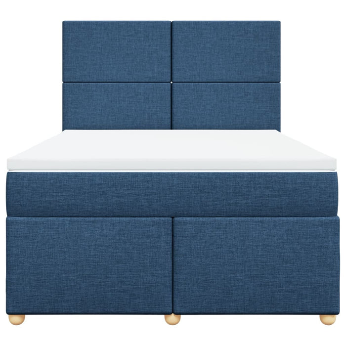 Pat continental cu saltea, albastru, 140x200cm, material textil - WALTI WALTI