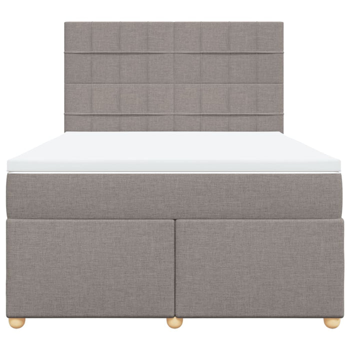 Pat continental cu saltea gri taupe 140x200 cm material textil - WALTI WALTI