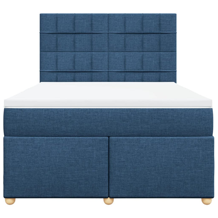 Pat continental cu saltea, albastru, 140x200cm, material textil - WALTI WALTI