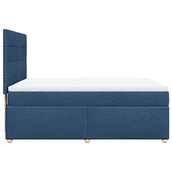 Pat continental cu saltea, albastru, 140x200cm, material textil - WALTI WALTI