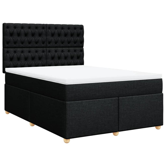 Pat box spring cu saltea, negru, 140x200 cm, textil - WALTI WALTI