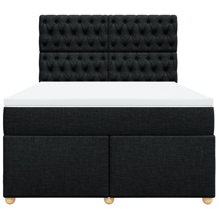 Pat box spring cu saltea, negru, 140x200 cm, textil - WALTI WALTI